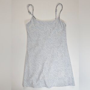 Abercrombie & Fitch Tank Dress Womens Size Small Blue White Zebra Swirl Y2K Midi